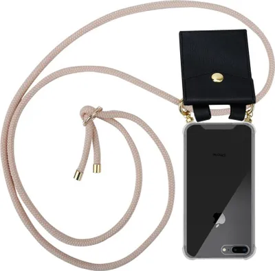 Image de Cadorabo Housse pour Apple iPhone 7 PLUS / 7S PLUS / 8 PLUS Housse de protection en rose Chaîne de téléphone portable Cordon de silicone amovible