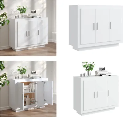 Obrázok produktu pre vidaXL Príborník biely 92x35x75 cm Materiál na báze dreva - Príborník - Príborníky - Skriňa - Úložná skriňa