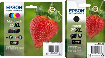 Zdjęcie produktu dla Epson EPST29XLMULTI – oryginalny zestaw wkładów atramentowych XL – czarny (2 szt.), cyjan, magenta, żółty