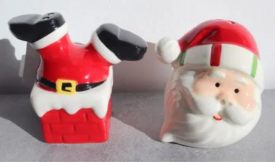 Produktbild von BURI Gewürzstreuer Santa Salz Pfeffer Weihnachten Dosen Set Behälter Box Küchen