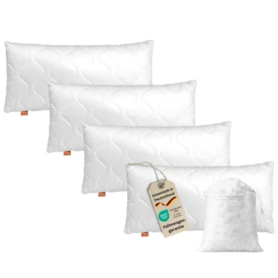 Produktbild von Kopfkissen 40 x 80 cm, 4er Set, Bettkissen, 100% Mikrofaser, für Allergiker geeignet, sleepling Komfort 100