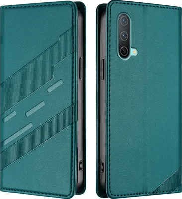 Produktbild von Hülle für OnePlus Nord CE 5G, Kunstleder Brieftaschen Handyhülle mit Kartenfach und Standfunktion Grün