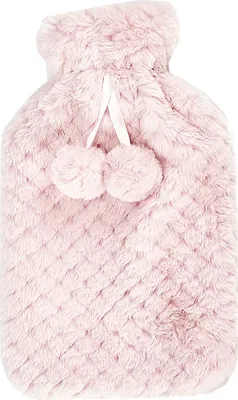 Produktbild von WÄRMFLASCHE 1,8L aus Gummi mit Bezug kuschliger Bettflasche Wärme Flasche Wärmekissen Wärmetherapie Wärmflaschen (Rosa-32)