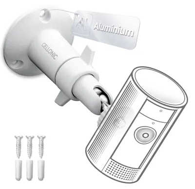 Image de CELLONIC - Support caméra de surveillance avec filetage 1/4" pour Arlo Pro 5, 4, Pro 3, Pro 2, Pro, Ultra 2, Ultra, Ultra 4k, Go, Essential, Light fixation au mur de caméra de surveillance intérieur et extérieur, Security camera mount