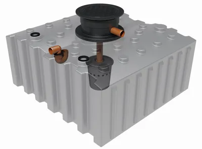 Produktbild von GreenLife Regenwasser-Flachtank 5.000 l mit Biovitor Regenwassertank Bodentank
