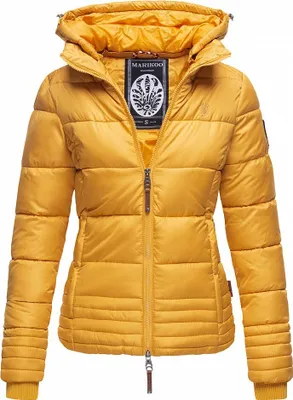 Produktbild von Marikoo Sole Damen Steppjacke mit Kapuze Herbst Jacke Winterjacke Gelb Gr. 36 - S