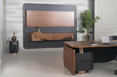 Produktbild von Eckschreibtisch Büro Einrichtung Chef Zimmer Möbel Design Schreibtisch Tisch