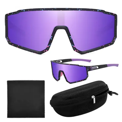 Produktbild von HEYLAD Sport-Sonnenbrille mit Rahmen – violette verspiegelte Gläser, ideal für den Außenbereich
