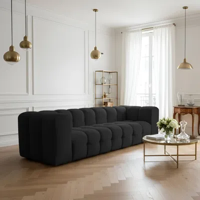 Produktbild von Baloo 4-Sitzer Sofa, Modernes Design & r Komfort für Dein Wohnzimmer - Stoff Tiffany - Schwarz