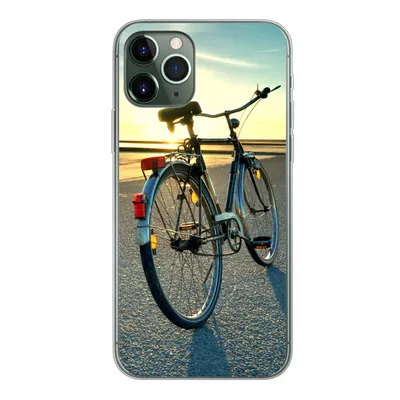 Produktbild von MuchoWow® Handyhülle Schutzhülle Hülle für iPhone 11 Pro Nordsee - Fahrrad - Sonnenuntergang Silikon Softcase Handy Hülle - Handy