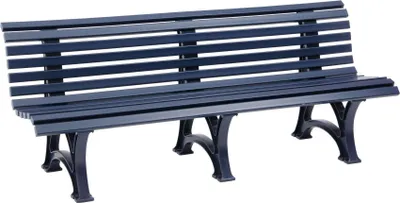 Produktbild von Gartenbank Jamaika | 4-Sitzer | Blau | HxBxT 80x200x64cm | Witterungs- & UV-beständiger Kunststoff | Parkbank Sitzbank Außenbereich Garten Balkon Terrasse