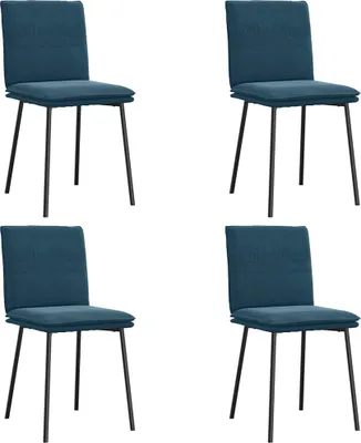 Produktbild von vidaXL Esszimmerstühle 4 Stk. Blau Samt