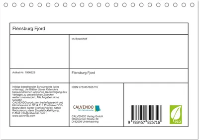 Produktbild von Flensburg Fjord (Tischkalender 2026 DIN A5 quer), CALVENDO Monatskalender
