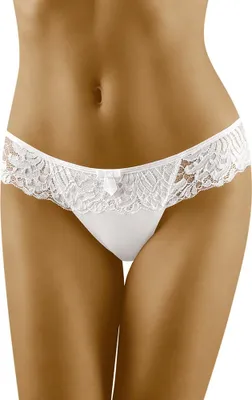 Produktbild von Wolbar Damen y Tanga-Strings Spitze Miederslip Slips mit tiefer Hüftlinie WB09 , weiß, L