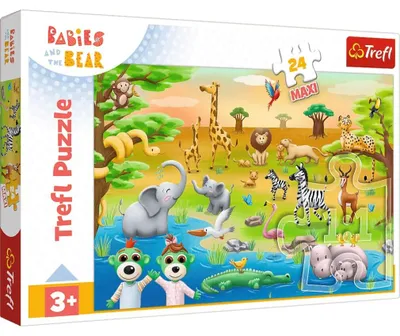 Immagine prodotto di TREFL Puzzle 24 maxi Babaski e Orsetto, Safari - Babaski 14373