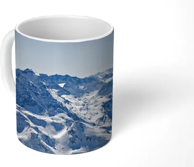 Produktbild von MuchoWow® Tasse Kaffeetasse Kaffeebecher 350 ml Alpen - Berg - Schnee Teetasse - Fototasse - Becher - Keramikbecher - Teebecher - Kaffeetasse - Bürotasse