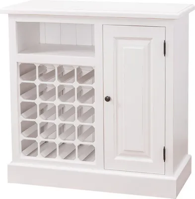 Zdjęcie produktu dla Casa Padrino szafka na wino w stylu rustykalnym biała 90 x 41 x h. 90 cm - Meble w stylu rustykalnym