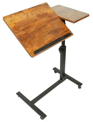 Produktbild von Betttisch höhenverstellbar mit Rollen 60 x 34,5 cm Gelb