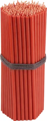 Produktbild von 650g (ca. 100 St.) Altarkerzen Rot Ruß Tropffrei Osterkerzen L: 19,5cm 36256