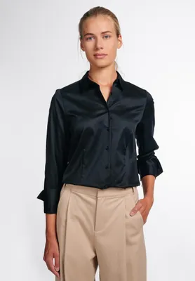 Produktbild von Eterna Bluse Twill Blickdicht Slim Fit 1/1 Arm 5008-39-D10Y Gr. 44 schwarz
