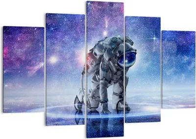 Produktbild von Bild auf Leinwand - Leinwandbild - Kosmonaut Weltraum - 150x100cm - Wand Bild - Wanddeko - Leinwanddruck - Bilder - Kunstdruck - Wanddekoration - Leinwand bilder - Wandkunst - EA150x100-3985
