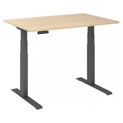 Immagine prodotto di Scrivania regolabile in altezza XDKB | 2 motori | 120 - 180 cm | elettrica, dimensioni piano:120 x 80 cm, colore piano:rovere, colore struttura:grafite