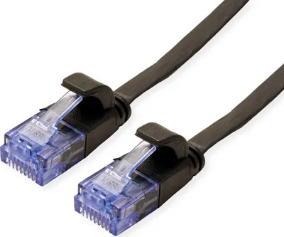 Produktbild von VALUE Patchkabel Cat.6A (Class EA) UTP, extra-flach, schwarz, 1 m