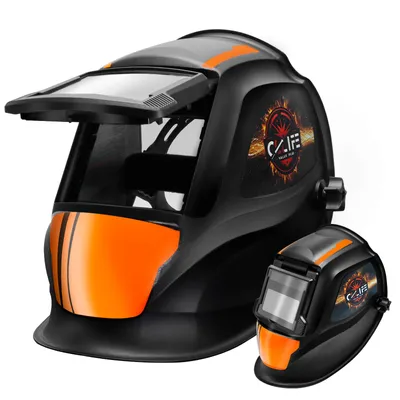 Image de CCLIFE Haut repliable Vraie couleur Automatique Casque de soudure Alimenté par énergie solaire Réglable Clamshell Masque de soudure 2 capteurs 1/1/2/2 Protection UV/IR DIN16