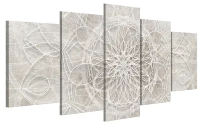 Produktbild von LUMASOUL Leinwand Bilder 100x50 cm, Leinwandbild Boho Motiv, Wandbilder Holzrahmen und Webstuhl Wohnzimmer und Schlafzimmer, 5 teilig Mandala 06