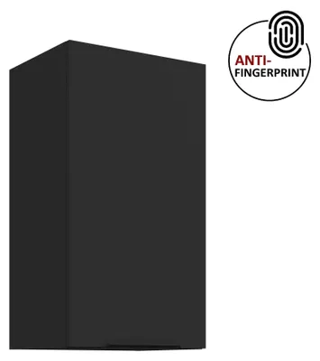 Produktbild von Küchen Hängeschrank 40 cm ARIA Schwarz ultra matt + Schwarz matt, hochwertige Fronten mit Anti Fingerprint Beschichtung Küchenzeile Küchenblock