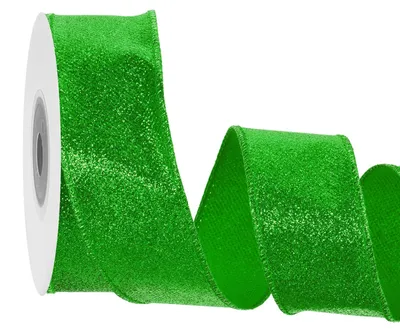 Glitzerband grün, 4 cm x 10 m, mit Metallrand, für Deko & Geschenke