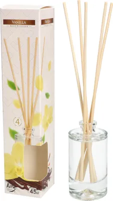 Imagen del producto de KOTARBAU® Ambientador Mikado con Aroma a Vainilla, Difusor de Varillas 45 ml, Ambientadores de hogar, Ambientador Varillas de ratán, Varitas perfumadas, Esencia para casa, Difusor de Aromas