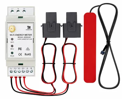 2-Kanal-WLAN-Stromzähler für Solaranlagen, bidirektional, 150 A, weiß