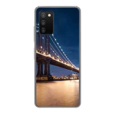 Produktbild von MuchoWow® Handyhülle Schutzhülle Hülle für Samsung Galaxy A03s New York - Manhattan - Mond Silikon Softcase Handy Hülle - Schutz