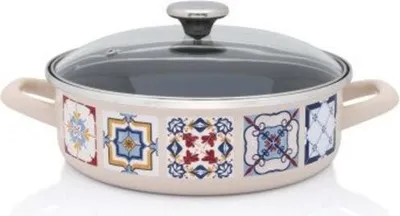 Image de Casserole 3,6 L avec couvercle en verre Porto Metalac émaillée/24 cm/3,6 L
