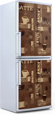 Produktbild von Kühlschrankdekoration  60x180 cm  Aufkleber auf dem Kühlschrank - Kaffee Mokka Liebe