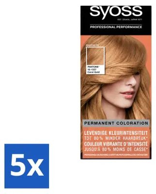 Zdjęcie produktu dla 5 sztuk farby do włosów Syoss Pantone 9-67, kolor: koralowo-złoty - zestaw ekonomiczny