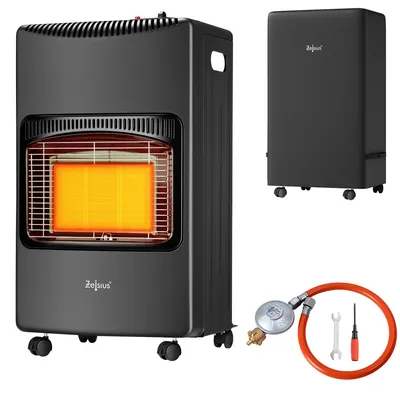 Produktbild von Zelsius Gasheizer, 4,2 kW, Schwarz, Keramik, 42 x 45 x 76 cm, Heizlüfter, Mobiler Heizstrahler Gas