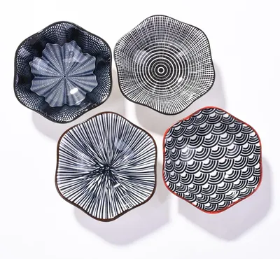 Keramik-Dip-Schalen Japan-Stil 4er-Set 8 cm