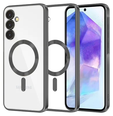 Produktbild von Techsuit Luxury Crystal Back Cover Hülle mit MagSafe für Samsung Galaxy A55 - Schwarz