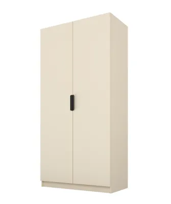 Immagine prodotto di PAWS MOBEL Armadio inclinabile beige 100x52x200 cm, armadio a giorno a due ante senza specchio, con ripiani e appendini