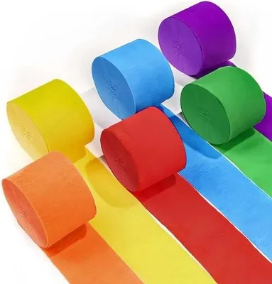Produktbild von 6 Rollen Krepppapier - Regenbogenfarben - 45 cm x 25 m - Partybandrolle - DIY-Papiergirlande - Girlanden für Party-, Geburtstags- und Hochzeitsdekoration.