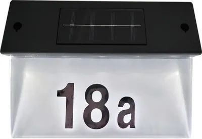 Produktbild von Solar LED Hausnummer Hausnummernleuchte 22 x 16,5 x 5 cm individuelle Nummer