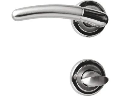 Produktbild von Rosettengarnitur für Bad-WC-Türen, inkl. WC-Riegel, Cliprosette Ø50mm
