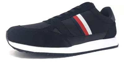 Imagen del producto de Zapatillas deportivas Tommy Hilfiger Runner Lo Vintage Mix para hombre, estilo casual, con cordones, color negro