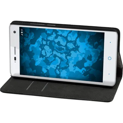 Produktbild von PhoneNatic Kunst-Lederhülle kompatibel mit ZTE Blade L3 - Book-Case schwarz Cover