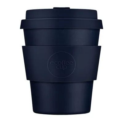 Produktbild von Ecoffee Cup Dark Energy PLA - Becher to Go 240 ml - Dunkelblau Silikon