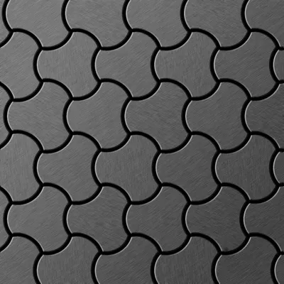 Produktbild von Mosaik Fliese massiv Metall Titan gebürstet dunkelgrau 1,6mm Ubiquity-Ti-SB