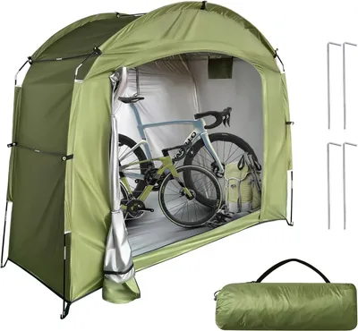 Produktbild von Fahrradabdeckung Fahrradzelt, tragbarer Fahrradschuppen, Werkzeugzelt, Fahrradgarage, Outdoor-Fahrradabdeckung, Camping-Gartenzelt, Kuppelzelt, 210D O