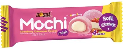 Obrázek produktu pro Royal Family Mochi Strawberry Snack Riegel Soft Chewy verpackt 40g